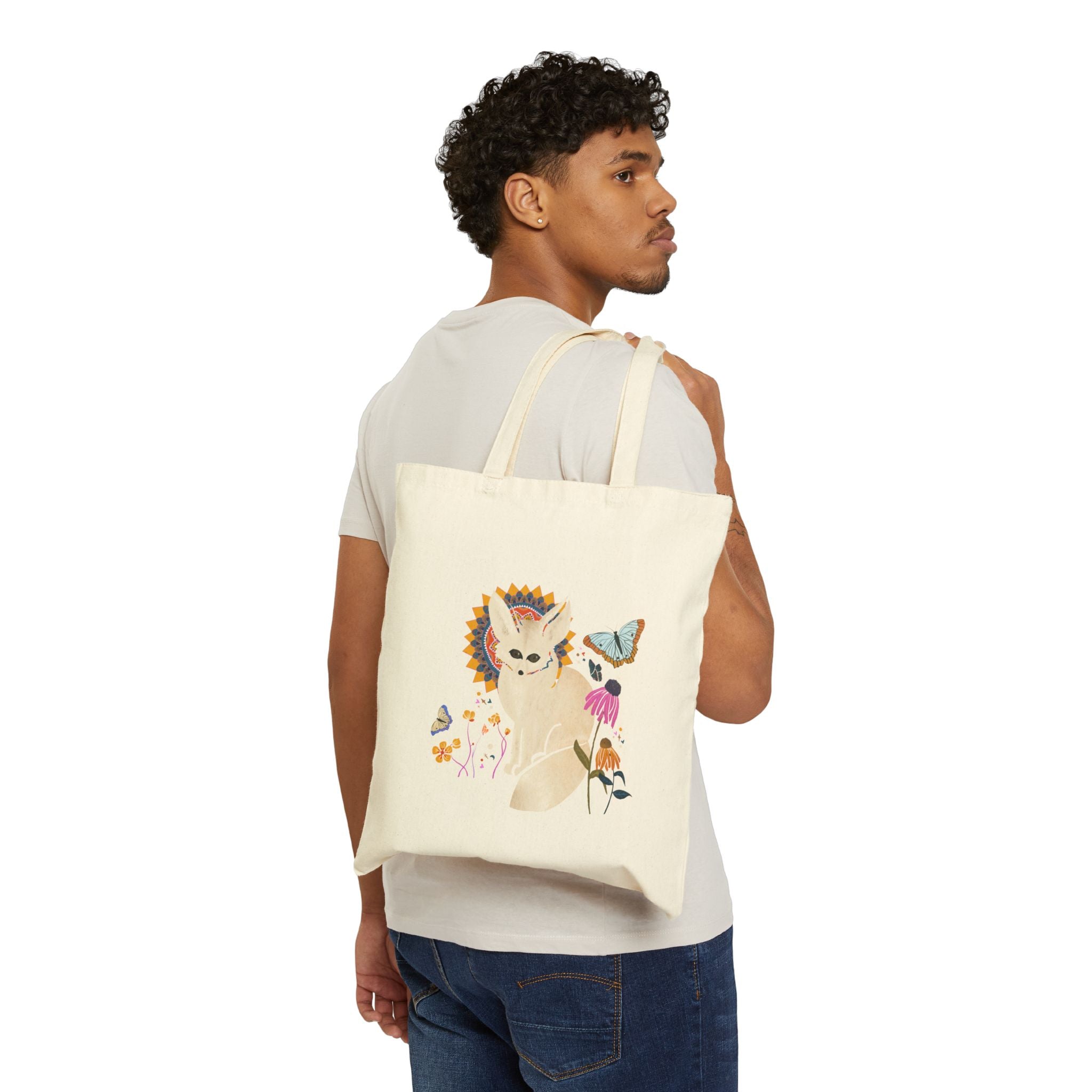 Fennec Fox Cotton Canvas Tote Bag – Lani Kai Art