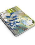 'Blue Leaves' Spiral Bound Ruled Notebook Journal
