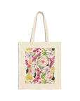 Pink Peony Cotton Canvas Tote Bag