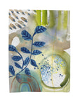 Blue Leaves Velveteen Plush Throw Blanket