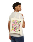 Pink Peony Cotton Canvas Tote Bag