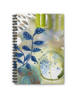 'Blue Leaves' Spiral Bound Ruled Notebook Journal