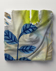 Blue Leaves Velveteen Plush Throw Blanket